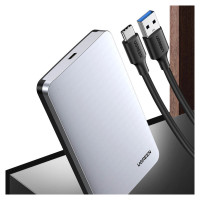 Ugreen CM300 70498 bay for 2.5'' SATA 3.0 6Gbps hard drive - gray + USB-C - USB-A cable 0.5m