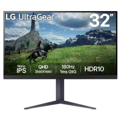 LG LCD Monitor|LG|31.5"|Panel IPS|2560x1440|16:9|180Hz|1 ms|Pivot|Height adjustable|Tilt|Colour Black|32GS85Q-B