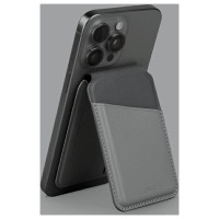 Uniq Lyden DS magnetic RFID wallet with phone stand - gray and black