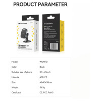 Wozinsky WUMTD magnetic phone holder for car dashboard - black