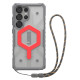 UAG Pathfinder Clear Magnet Bundle Magnetic Case and Wrist Strap for Samsung Galaxy S25 Ultra 5G - Gray/Red