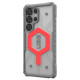 UAG Pathfinder Clear Magnet Bundle Magnetic Case and Wrist Strap for Samsung Galaxy S25 Ultra 5G - Gray/Red