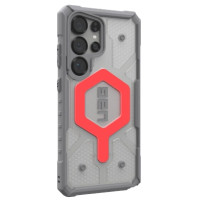 UAG Pathfinder Clear Magnet Bundle Magnetic Case and Wrist Strap for Samsung Galaxy S25 Ultra 5G - Gray/Red