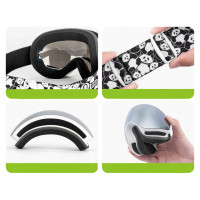 Qunature Panda Ski Goggles for Kids - Black/White
