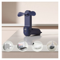 Jisulife Handheld Fan Life8 Mini Portable USB Fan with Power Bank Function 2000mAh and Flashlight - Blue