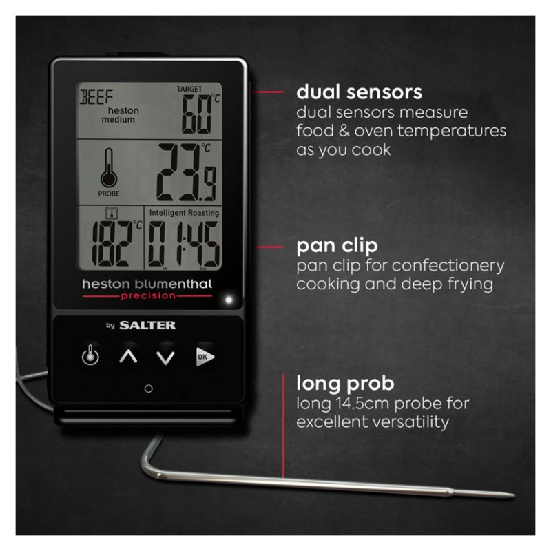 Salter 540A HBBKCR Heston Blumenthal Precision 5-in-1 Digital Cooking Thermometer
