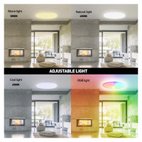 Tellur Smart WiFi Ceiling Light, RGB 24W, Round, White