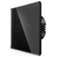 Spring Two Gang, One Way Touch Switch, Glass Black