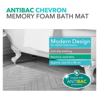 Beldray LA032647LGRYUFFEU7 Antibac Chevron Memory Foam Bath Mat