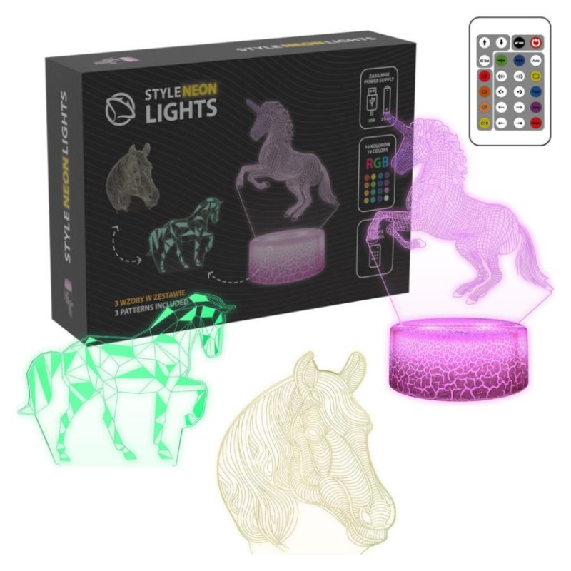 Manta SNL116RGB LED lamp Light decoration Horses RGB 3D