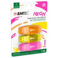 Emtec USB2.0 C410 8GB Neon 3 pcs