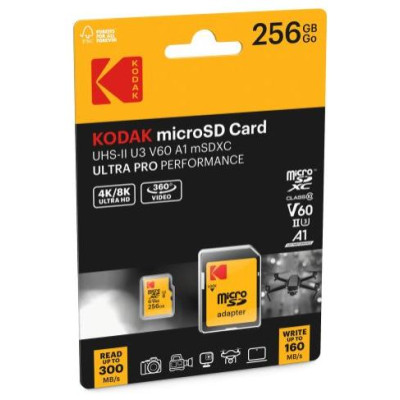 Kodak mSD 256GB UHS-II U3 A1 V60 Ultra Pro EKMSDM256GUHS2V1K