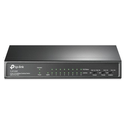 Tp-Link Switch|TP-LINK|Desktop/pedestal|9x10Base-T / 100Base-TX|PoE+ ports 8|TL-SF1009P