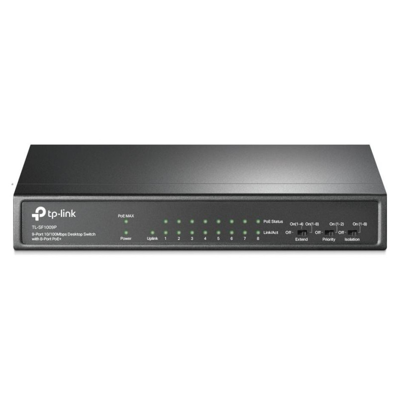 Tp-Link Switch|TP-LINK|Desktop/pedestal|9x10Base-T / 100Base-TX|PoE+ ports 8|TL-SF1009P