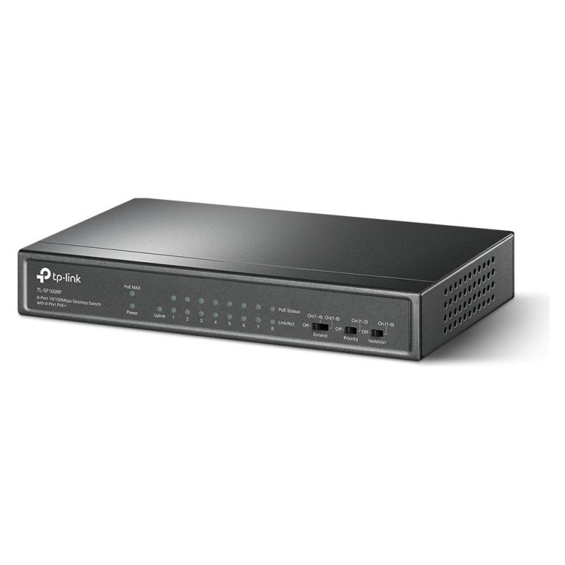 Tp-Link Switch|TP-LINK|Desktop/pedestal|9x10Base-T / 100Base-TX|PoE+ ports 8|TL-SF1009P