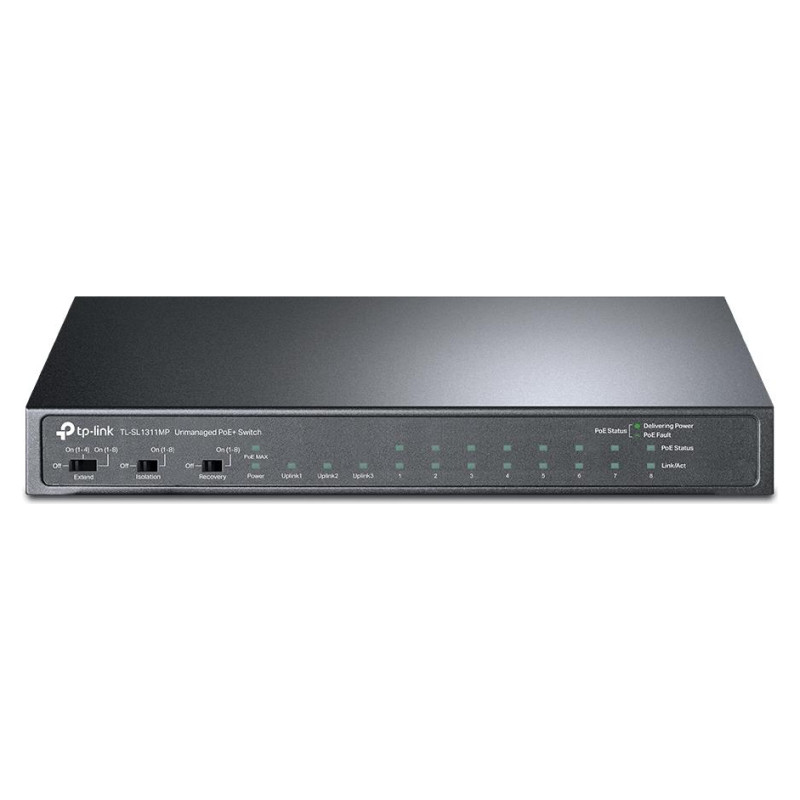 Tp-Link Switch|TP-LINK|1x10Base-T / 100Base-TX|PoE+ ports 8|124 Watts|TL-SL1311MP