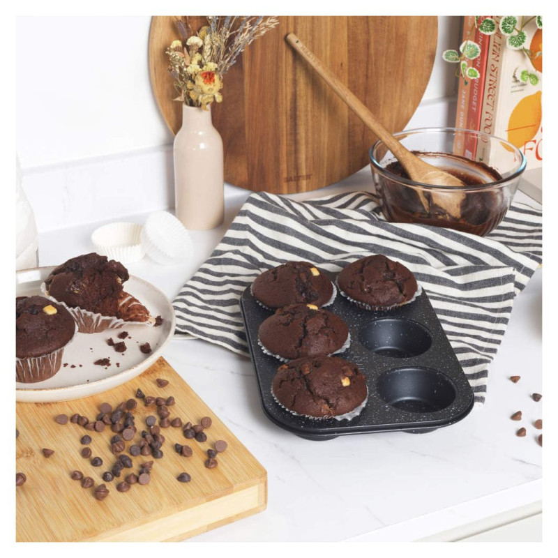 Salter BW07035BRMFOB Megastone 6 Cup Muffin Pan