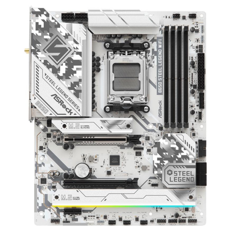 Asrock Mainboard|ASROCK|AMD B650|SAM5|ATX|Memory DDR5|Memory slots 4|1xPCI-Express 3.0 16x|1xPCI-Express 4.0 1x|1xPCI-Express 5.0 16x|1xM.2|1xHDMI|1xDisplayPort|8xUSB 2.0|3xUSB 3.2|2xUSB-C|1xRJ45|2xAudio port|B650STEELLEGENDWIFI