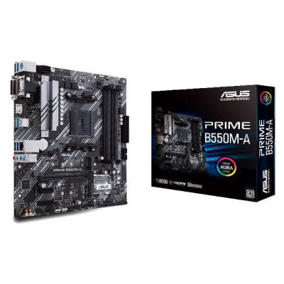 Asus Mainboard|ASUS|AMD B550|SAM4|MicroATX|Memory DDR4|Memory slots 4|2xPCI-Express 3.0 1x|1xPCI-Express 4.0 16x|2xM.2|1x15pin D-sub|1xDVI-D|1xHDMI|6xUSB 3.2|1xPS/2|1xRJ45|3xAudio port|PRIMEB550M-A
