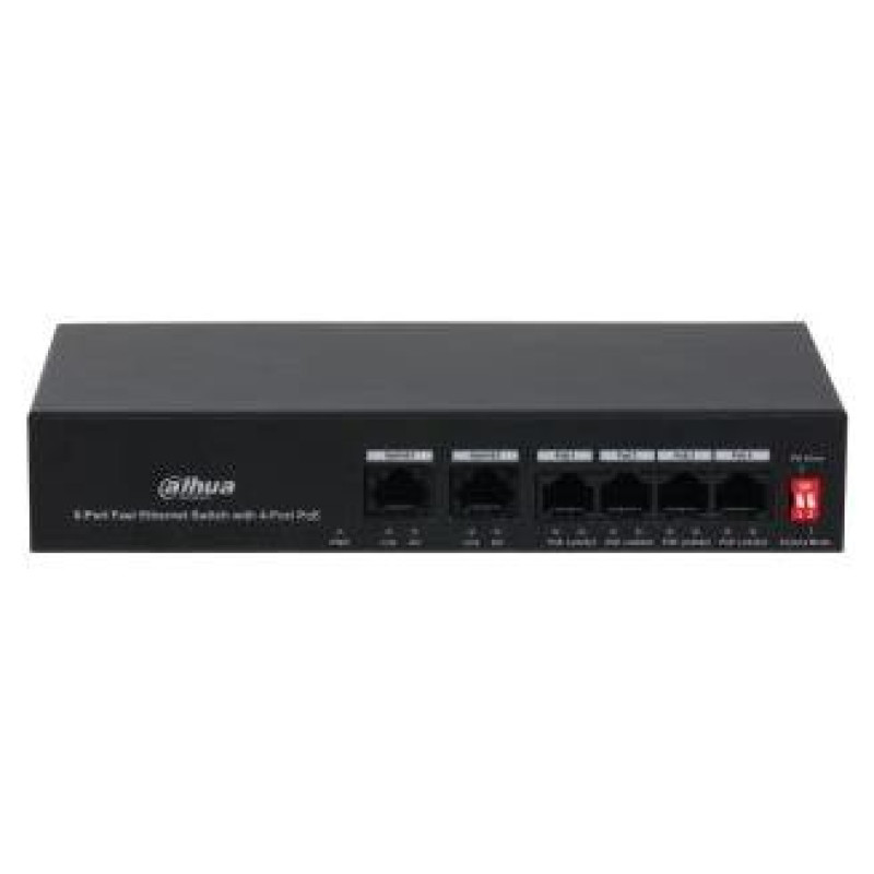Dahua Switch|DAHUA|PFS3006-4ET-36|PoE ports 4|36 Watts|DH-PFS3006-4ET-36