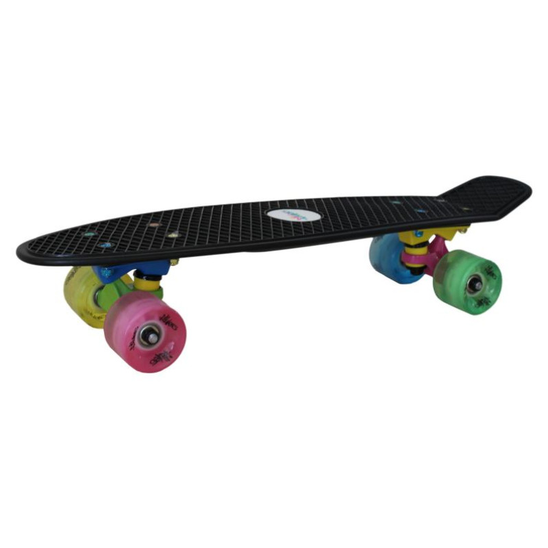 No Rules Skateboard fun NEON skrituļdēlis ar gaismiņām, melns - AU 293