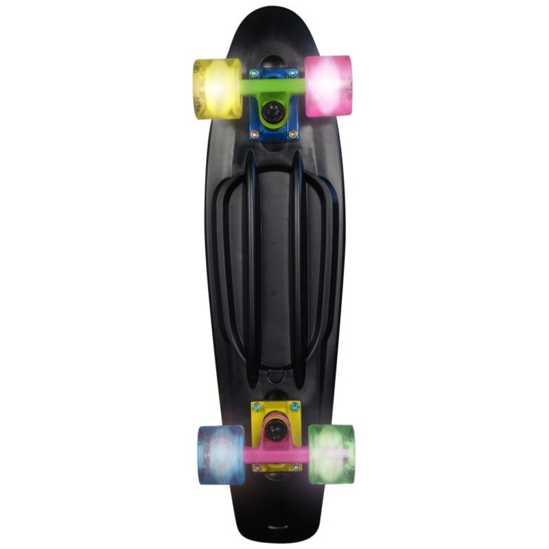 No Rules Skateboard fun NEON skrituļdēlis ar gaismiņām, melns - AU 293