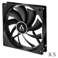 Arctic F12 PWM Case Fan, 4-pin, 120mm, Black, 5 pcs