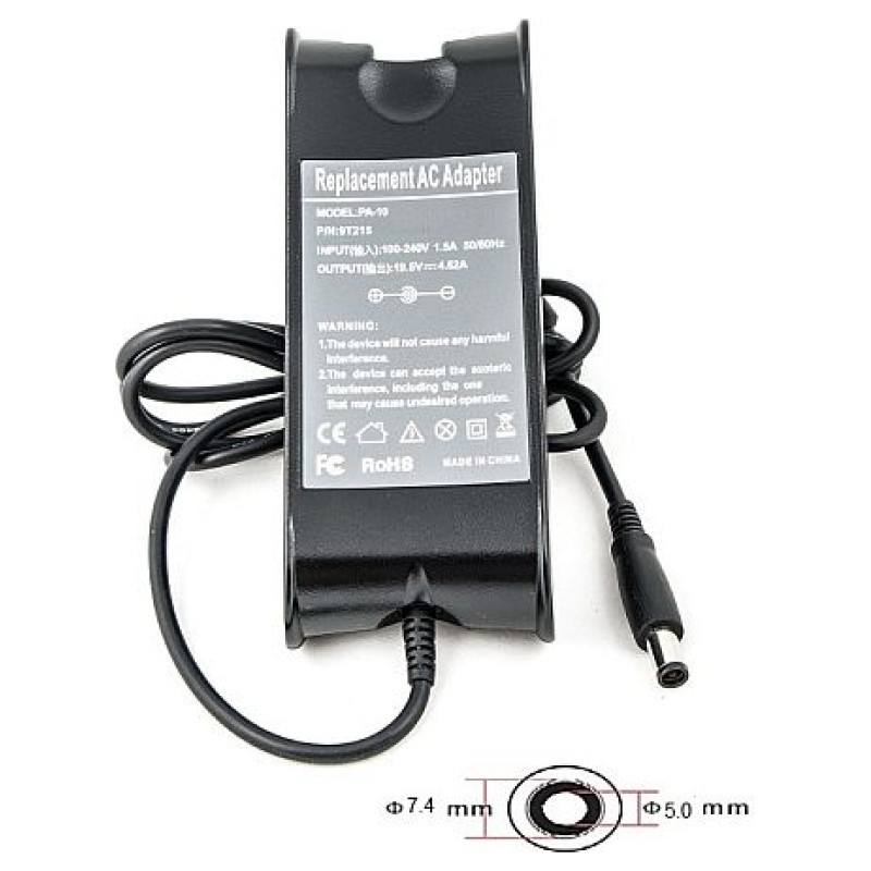 Extradigital Laptop Power Adapter DELL 220V, 90W: 19.5V,4.62A