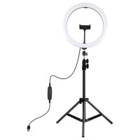 Puluz LED Ring Lamp 30 cm With Desktop Tripod Mount Up To 1.1m, Phone Clamp, USB