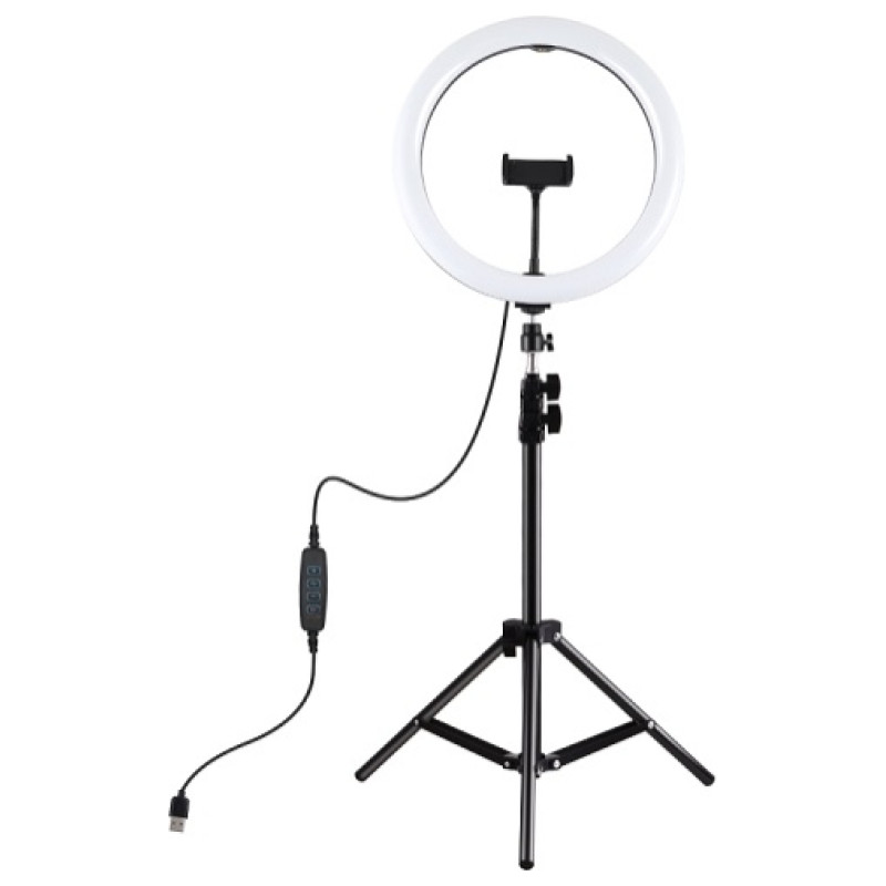 Puluz LED Ring Lamp 30 cm With Desktop Tripod Mount Up To 1.1m, Phone Clamp, USB