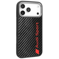 Audi R8 Carbon Fiber MagSafe Case for iPhone 17 Pro Max - Black