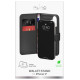 Puro Wallet Stand case for iPhone 17 made of eco-leather, with a flap, wallet and stand function - black