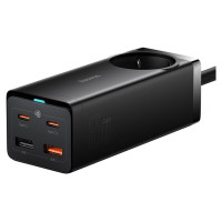Baseus GaN3 Pro 65W EU Charging Station + 2 x USB-C + 2 x USB-A with Baseus Xiaobai USB-C 100W 1m Cable - Black