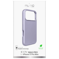 Puro Pure Icon Mag Pro Liquid Silicone Case for iPhone 17 Pro Max, MagSafe Compatible, with Camera Protection and Aluminum Buttons - Pink