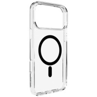 Puro Lite Mag TPU+PC Case Compatible with MagSafe for iPhone 17 Pro Max - Transparent with Black Ring