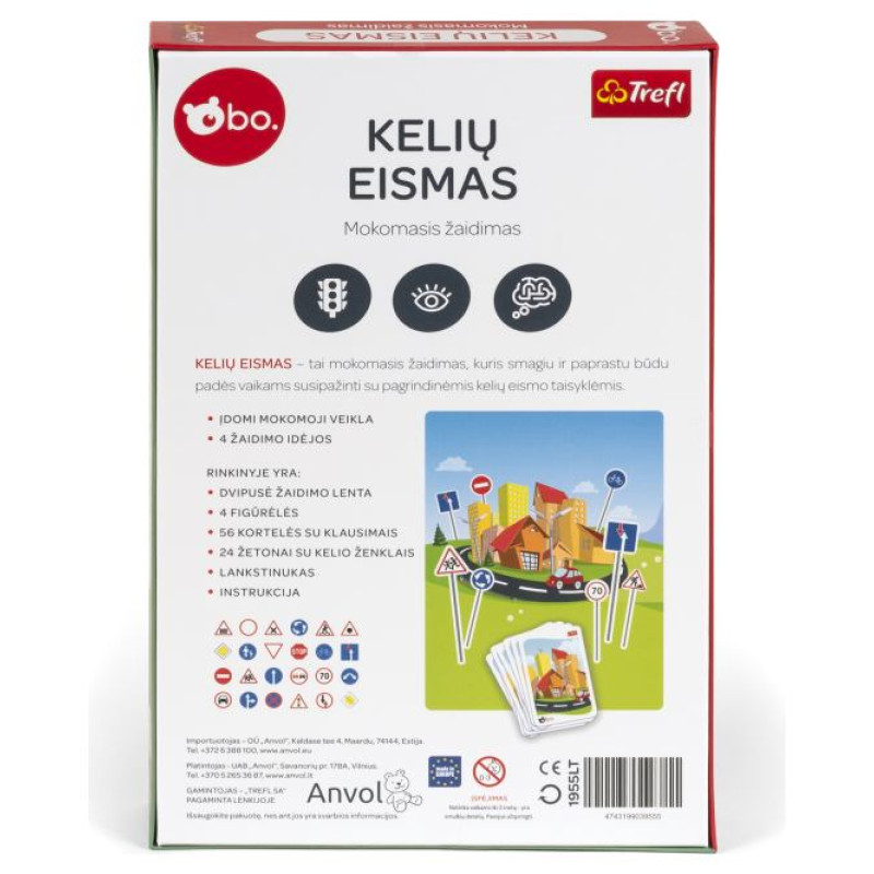 BO. Развивающая настольная игра "Дорожное движение" (на литовском языке)
