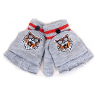 Yoclub Cimdiņi 5P ar "kapucīti" MITTENS R-127 grey (14)