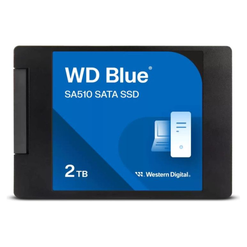Western Digital SSD|WESTERN DIGITAL|Blue SA510|2TB|SATA 3.0|Write speed 520 MBytes/sec|Read speed 560 MBytes/sec|2,5"|TBW 500 TB|MTBF 1750000 hours|WDS200T3B0A