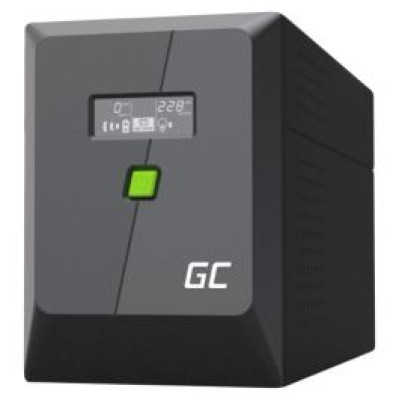 Green Cell Nepārtrauktas baro&scaron;anas bloks Green Cell PowerProof LCD UPS 1500VA 900W USB 4x Schuko + IEC