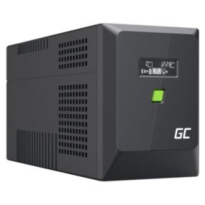 Green Cell Nepārtrauktas baro&scaron;anas bloks Green Cell PowerProof LCD UPS 1500VA 900W USB 4x Schuko + IEC