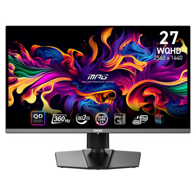 MSI Monitor|MSI|MPG 271QRX QD-OLED|26.5"|Gaming|Panel QD-OLED|2560x1440|16:9|360Hz|Matte|0.03 ms|Swivel|Pivot|Height adjustable|Tilt|Colour Black|MPG271QRXQD-OLED
