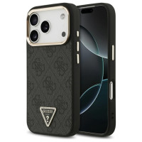 Guess 4G Triangle Logo MagSafe Case for iPhone 17 Pro - Black and Gold