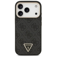 Guess 4G Triangle Logo MagSafe Case for iPhone 17 Pro - Black and Gold