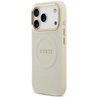 Guess Peony Hot Stamp MagSafe Case for iPhone 17 Pro - Beige