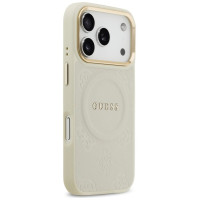 Guess Peony Hot Stamp MagSafe Case for iPhone 17 Pro - Beige