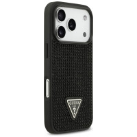 Guess Rhinestone Triangle Logo Case for iPhone 17 Pro - Black