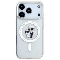Karl Lagerfeld IML Karl Choupette Glitter MagSafe Case for iPhone 17 Pro - Clear