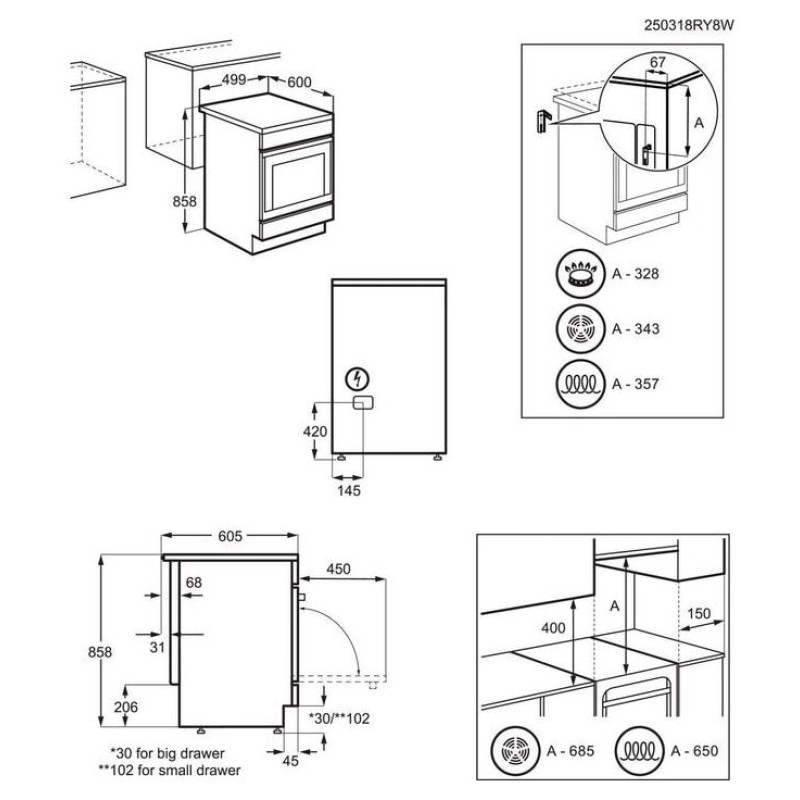 AEG keramiskā plīts, Steambake 6000. sērijas, balta - CCB56491BW