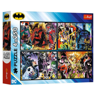 Trefl BATMAN Pužļu komplekts 4x250 gab.