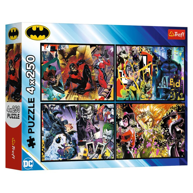 Trefl BATMAN Pužļu komplekts 4x250 gab.